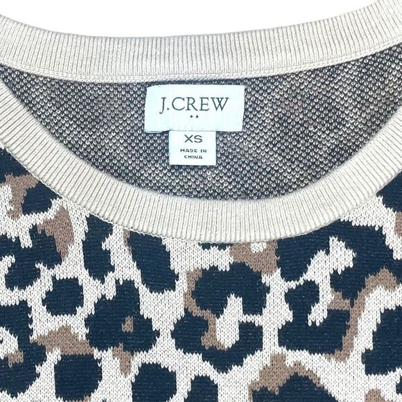 J. Crew Knit Leopard Print Sweater Top Sz XS - Picture 5 of 12